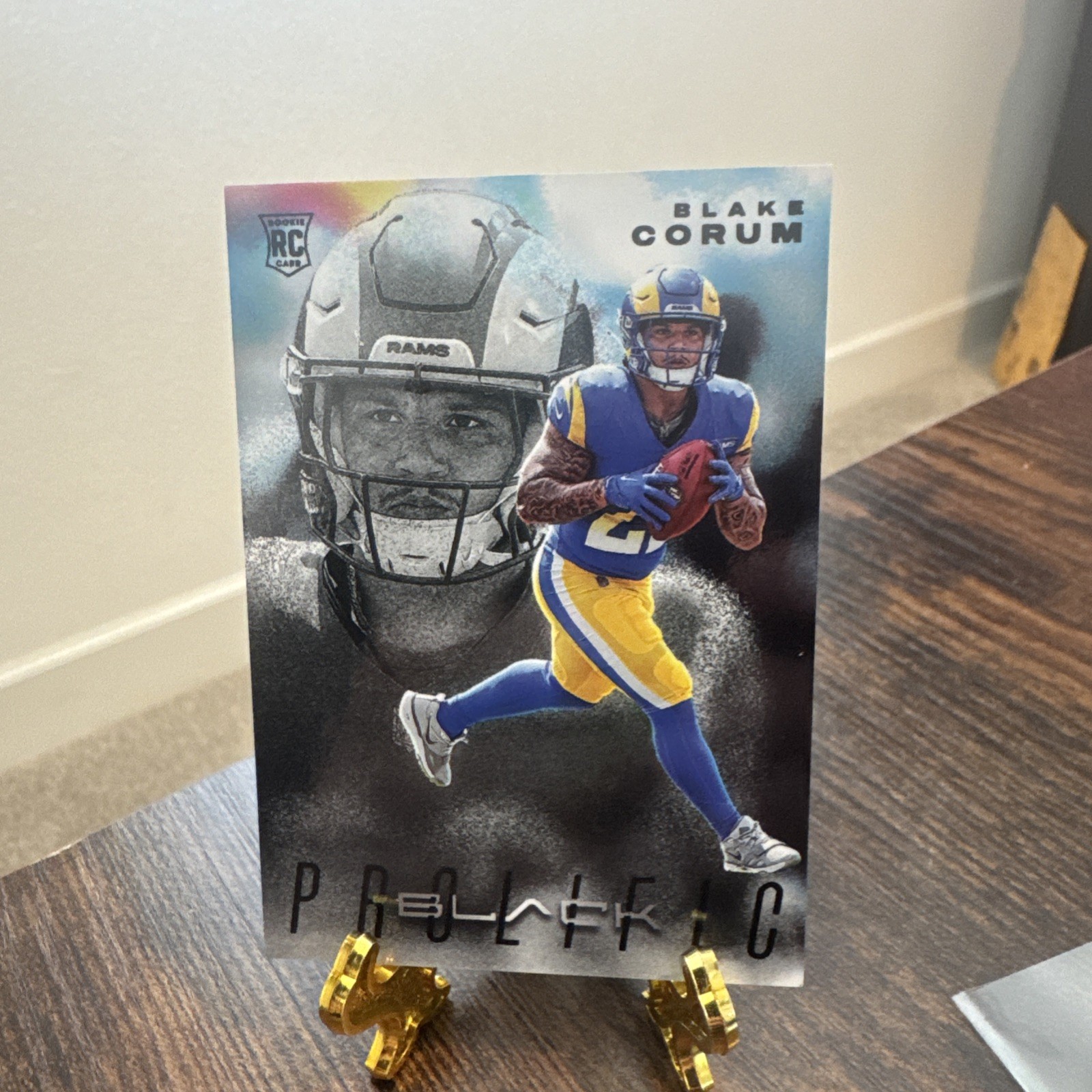 2024 Panini Black BLAKE CORUM Rookie (RC) Prolific SP Case Hit Los Angeles Rams