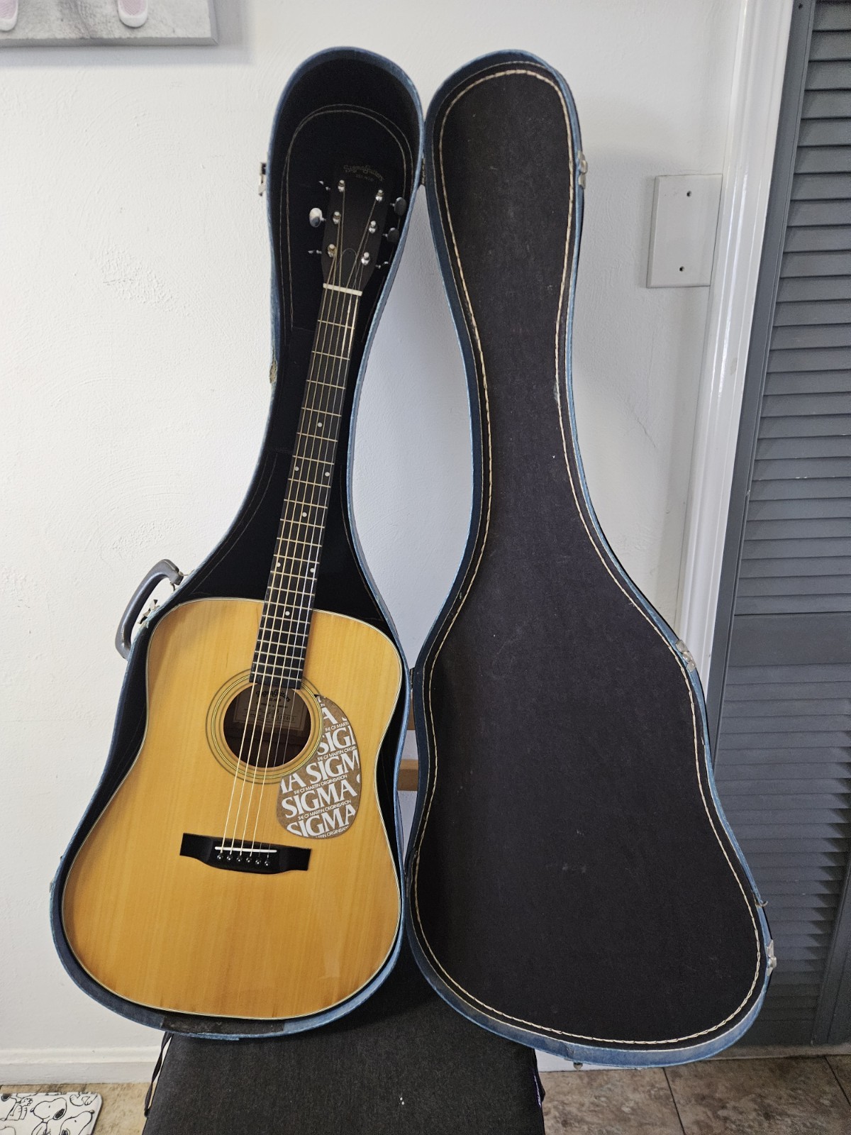 Vintage Sigma by Martin DM-3 Acoustic Guitar w /  Original Chipboard Case