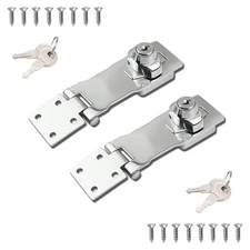 2 Packs Keyed Locks Twist Knob Locking Hasp for Small Doors, Cabinets and Mor...