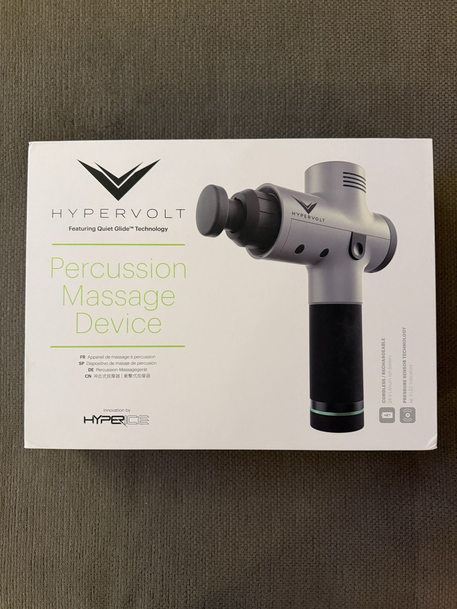 Hyperice Hypervolt Percussion Massage Gun Silver Cordless 5 Heads