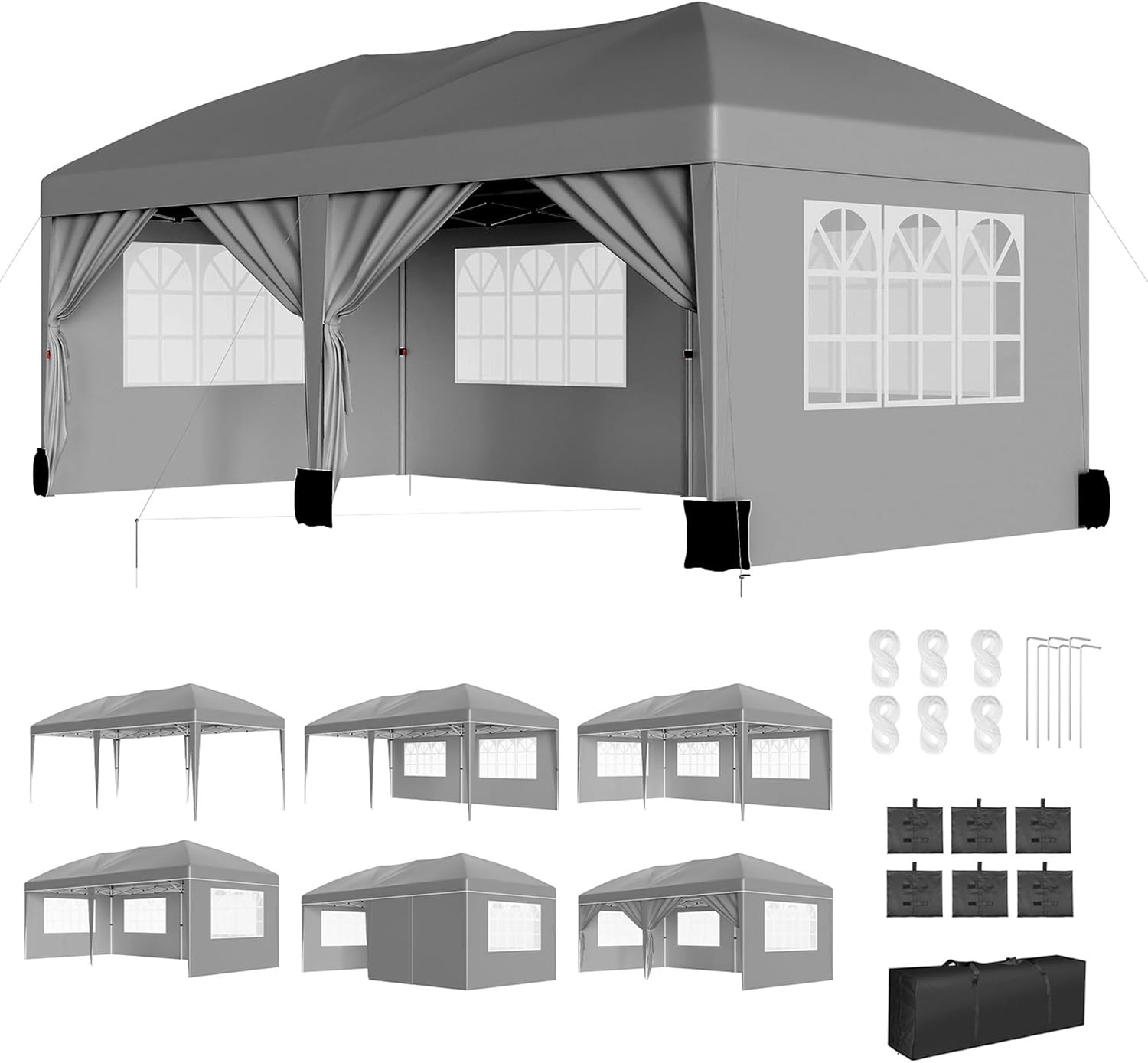 10x20Ft Pop Up Party Tent with Sidewalls,Heavy Duty Waterpro