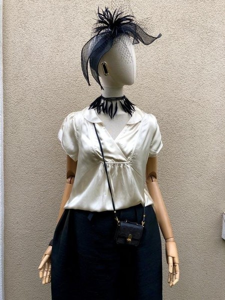Women Barrett Shirt White Silk 40