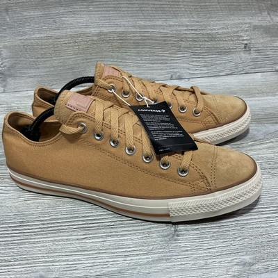 Converse Chuck Taylor Low Tan / Wheat Canvas / Leather Toe Mens 10 Sneaker NEW