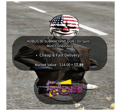 Payday 2 Item Skin (KOBUS 90 SUBMACHINE GUN | Oil Spill, Mint-Condition)
