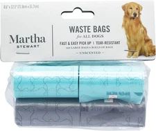 Poop Waste Bags | 120 Large Unscented Doggie Bags for a Quick Cleanup | Tear-Res