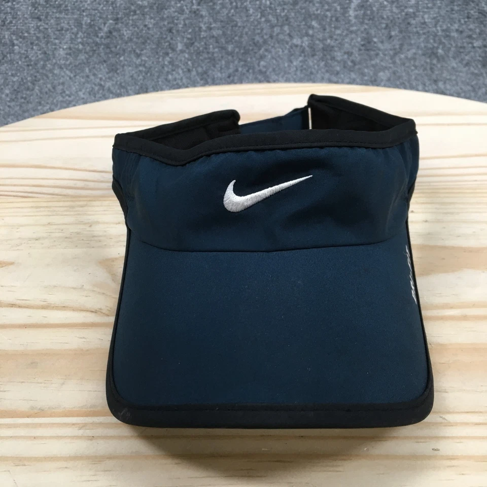 Nike Featherlight Visor Hat Womens Blue One Size Curved Brim Embroidered Logo - Image 2 of 4