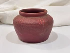 Rookwood Hand Incised Vase Shape 967 dated 1909 Matte Red with Green Overglaze