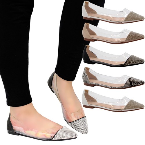Ladies Women Flat Perspex Summer 