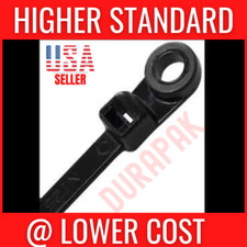 400 PCS 8" Black Mountable Head Cable Ties 50 Lbs Nylon