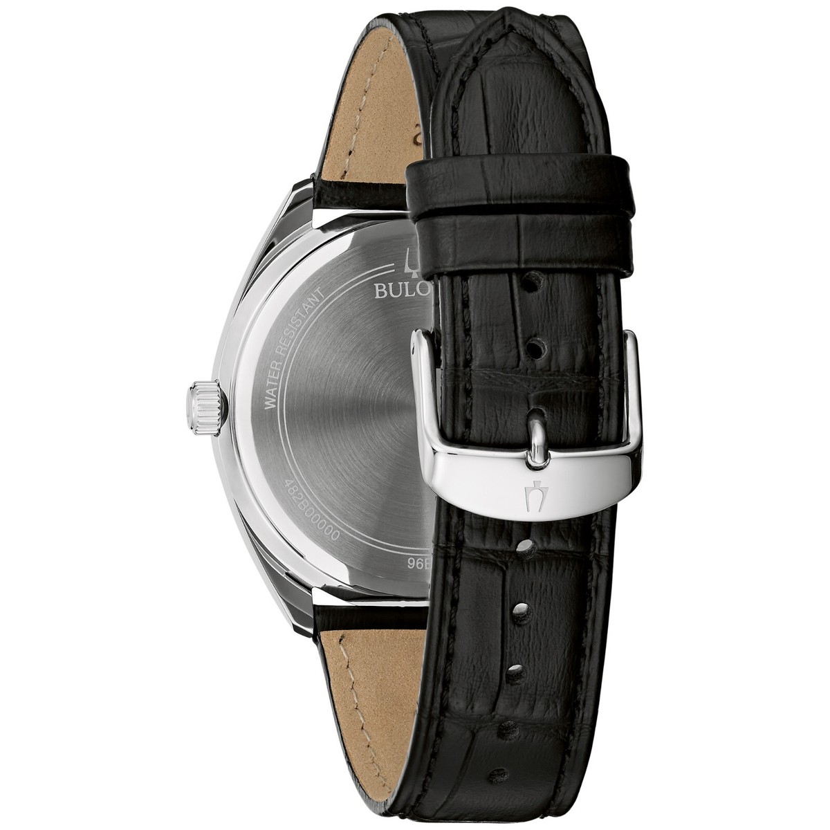 Bulova Men's Classic Quartz Calendar Black Dial Black Leather