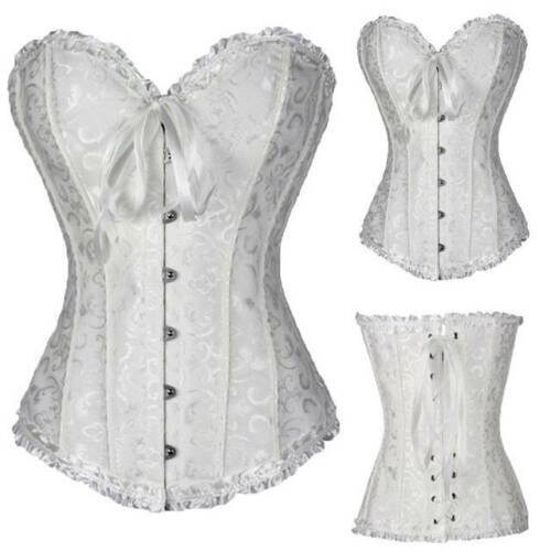 New Sexy Lace Up Basque Lingerie Women Corset Top Bustier Steampunk Gothic S-6X - Picture 19 of 39