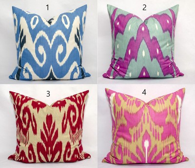 red ikat pillow