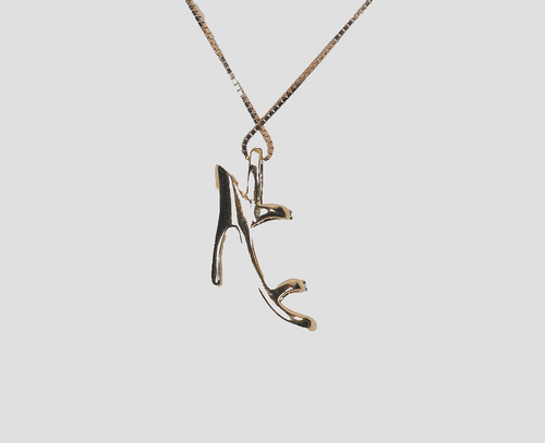 14K, STILETTO, LADY SHOES, PENDANT, HIGH HEAL, DIAMOND WOMANS CHARM, ROSE GOLD - Picture 5 of 5