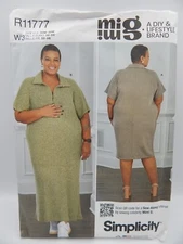 Simplicity 11777 Women's Knit Dress Uncut Pattern Plus Sz 30W-38W 9741 Mimi G.