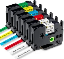 Compatible Label Tape 6mm Replacement for Brother TZe Tape 6mm P-Touch Label Tap