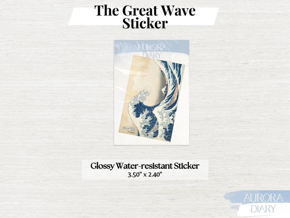Pegatina The Great Wave off Kanagawa | Pegatina para computadora portátil arte japonés 3,5" x 2,4" Foto 2 de 4