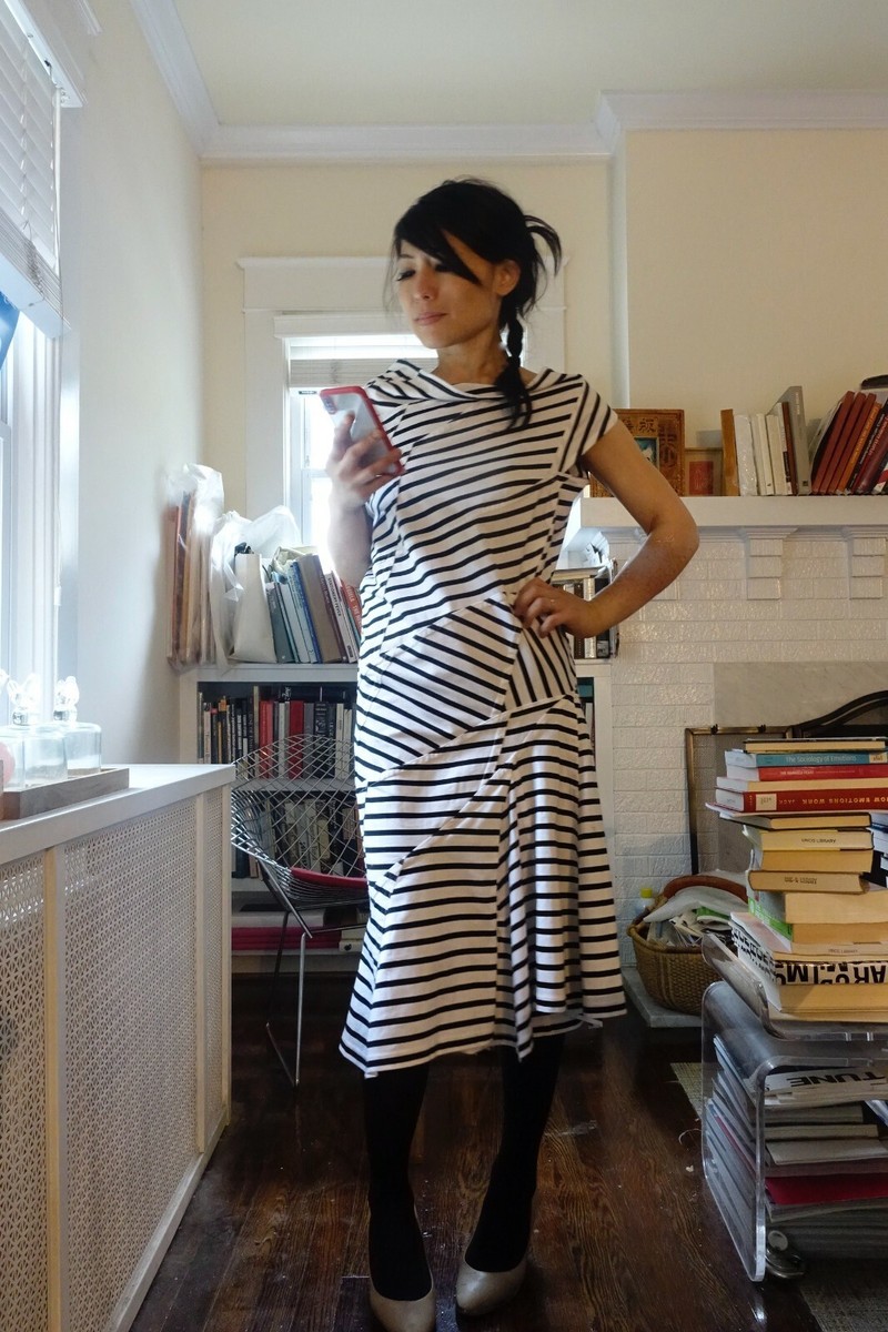 Junya Watanabe SS 18 CDG Asymmetrical Striped Dress XS-S Junya Watanabe SS 18 CDG Asymmetrical Striped Dress XS-S
