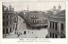 PC BRAZIL, RIO DE JANEIRO, RUE CARIOCA, Vintage Postcard (b36269)