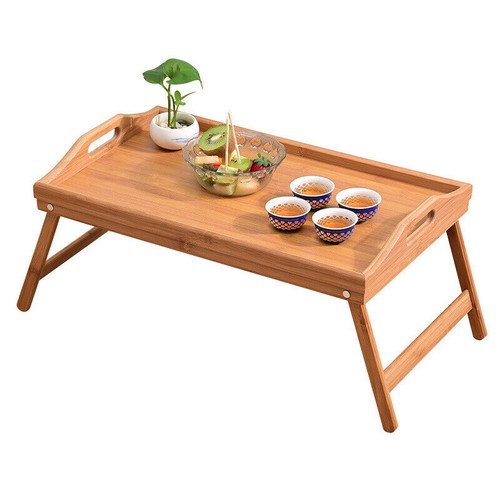 Wooden Bamboo Folding Tray BAMBOO FOLD UP LAP TRAY Tea Coffee Table Breakfast - Picture 10 of 12
