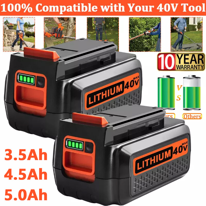 40V 4.5Ah 5Ah Lithium Battery for Black+Decker 40V Max LBXR36 LBX2040 LSW36 Tools