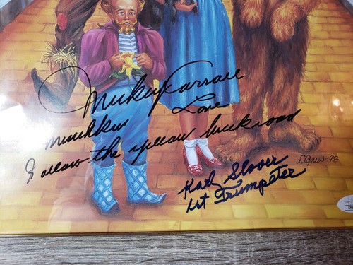 Póster enmarcado El Mago de Oz 11x14 firmado por 3 actores Munchkin del Gremio de Piruletas - Imagen 5 de 15