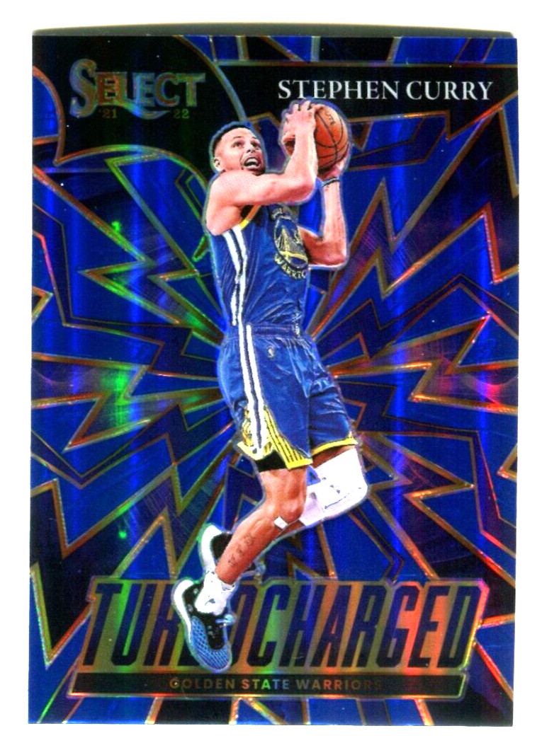 2021-22 Select Turbo Charged Prizms Blue #3 Stephen Curry Warriors A49 096