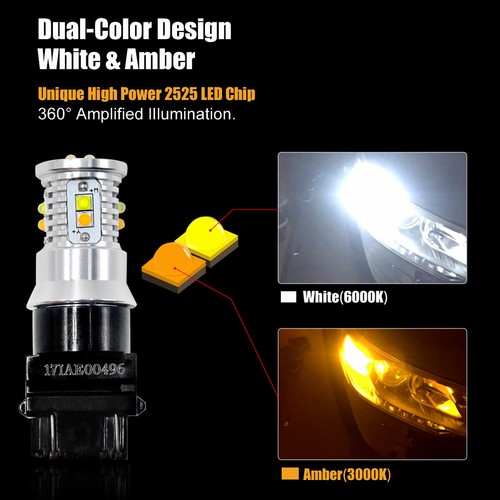 3157 Switchback LED Turn Signal Lights Bulbs for Chevy Silverado 1500 1999-2013 - Picture 9 of 14