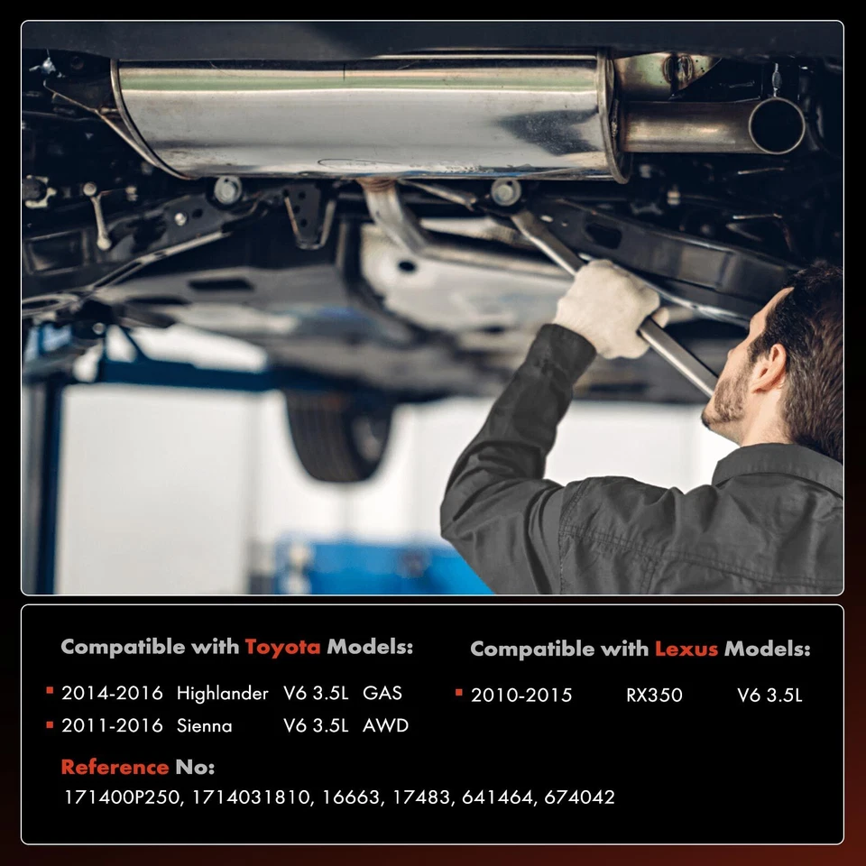 Convertidor catalítico delantero derecho (lado cortafuegos) para Toyota Highlander 2014-2016 Foto 2 de 4