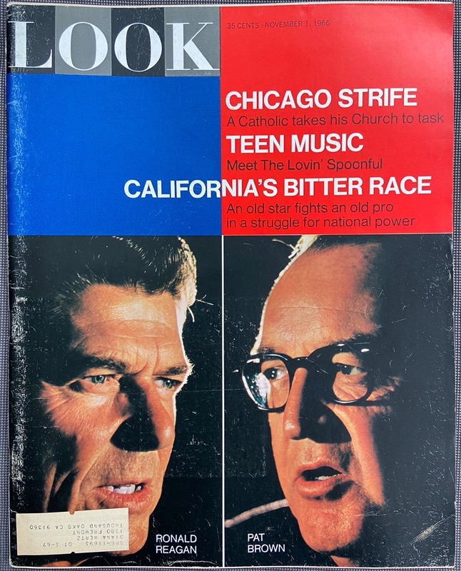 Look Magazine November 1, 1966: Ronald Reagan Pat Brown | Chicago Strife
