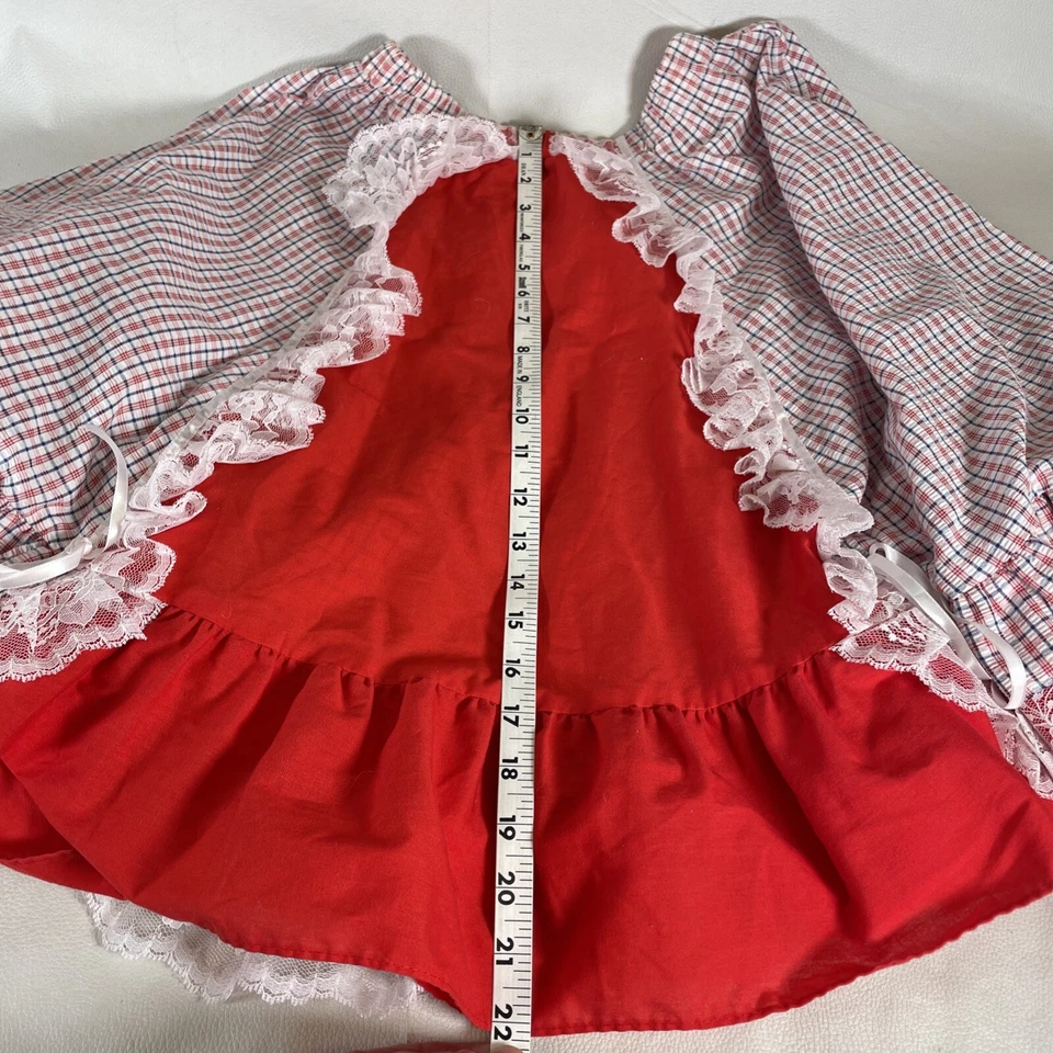 Falda De Colección Años 6 Rockabilly Roja/Blanca A Cuadros Círculo Completo Cuadrada Baile Volantes Talla M (?) Foto 3 de 4