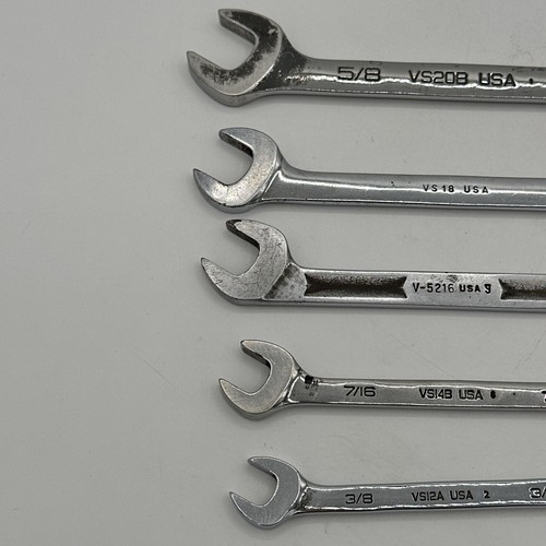 Set of 5 Snap-On SAE 4-Way Angle Head Open-End Wrenches 3/8" - 5/8" VS20B VS12A - Bild 12 von 12