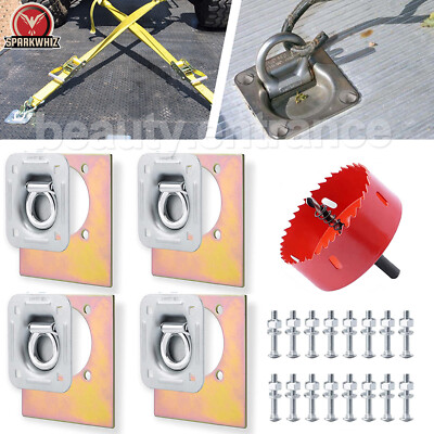 SPARKWHIZ Cargo Trailer Recessed Pan D Ring Floor Anchor Tie Down & Hardware