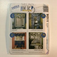 Vintage McCalls Sewing Pattern 9211 Home Decor Window Treatments