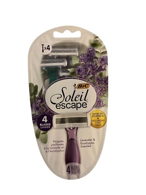BIC Soleil Escape Women's Lavendar & Eucalyptus Disposable Razors 4 Blade (4 Ct)