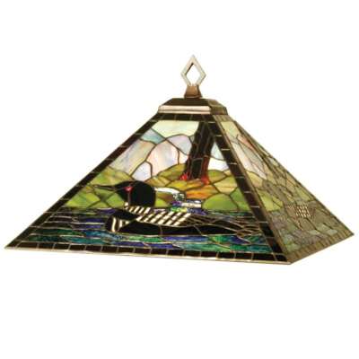 Meyda Lighting 17'Sq Loon Pendant, Purple/Blue Bl Ca Ebr - 69275