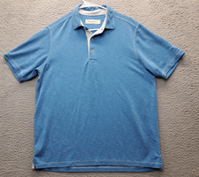 Tommy Bahama Polo Shirt Mens Medium Blue Short Sleeve Golf Performance Collared