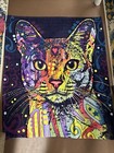 Abyssinian Cat Dean Russo Abstract Pop Art Throw Blanket 53”x46”