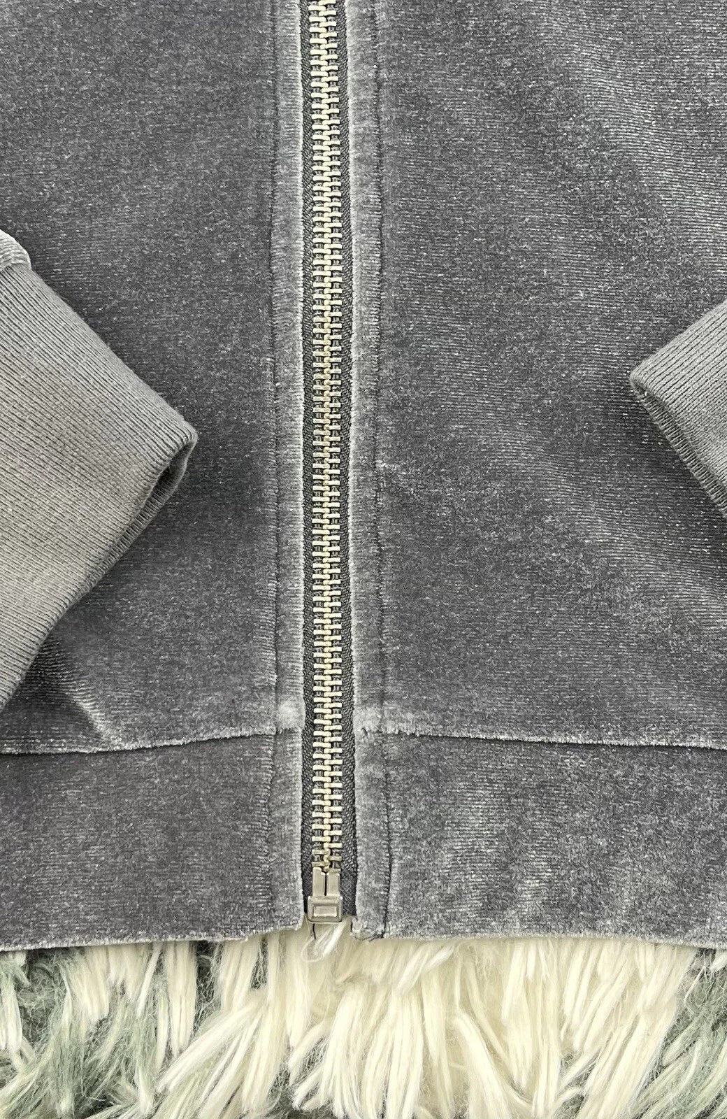 UNDERCOVER ROSA Victoria's Secret giacca da donna con cerniera taglia small argento velluto