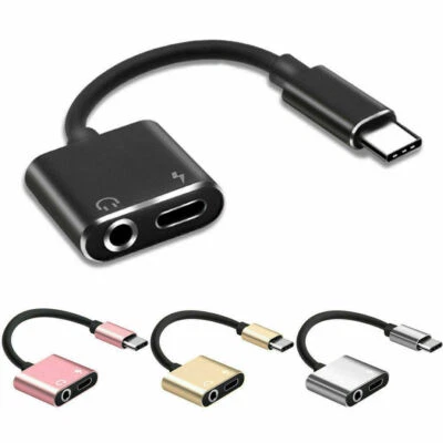 GD USB-C Type-C to 3.5mm Jack Headphone AUX Audio Splitter Cable Adapter DAC Chip