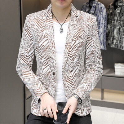 Men Formal Work Blazer Jacket Business Casual Button Slim Fit Suit Coat  Tops | eBay