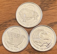 2011 Orca Bison Falcon Canada 25 cents quarters coins **75% off c/b shipping**