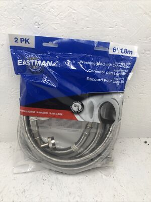 #ad Eastman 48378 washing machine hose 6’ 2 PK Stainless Steel $21.59