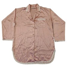 Y2K Victorias Secret Satin Sleep Shirt Womens Large Pink Button Up Long Sleeve