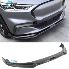 Fit 21-25 Ford Mustang Mach-E Carbon Fiber Print PP Front Bumper Lip Splitter