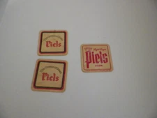 BEER COASTERS PIEL’S Vintage lot of 3, cream of beer, light lager piels beer