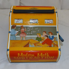 Vintage Wolverine Modern Math Subtraction Mechanical Flash Cards - Tin Machine
