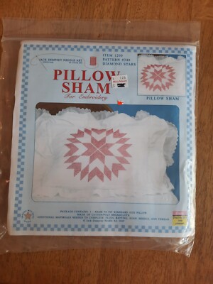 Jack Dempsey Stamped Cross Stitch Pillow Sham Sealed #340 - Diamond Star