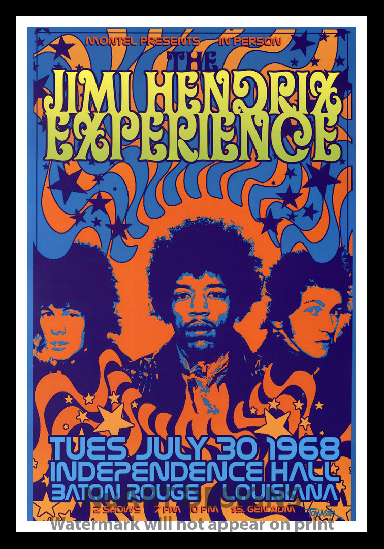 ビンテージ 60s JIMI HENDRIX EXP プロモ ポスター Jimi Hendrix Blacklight Poster Vintage 1960s Psychedelic
