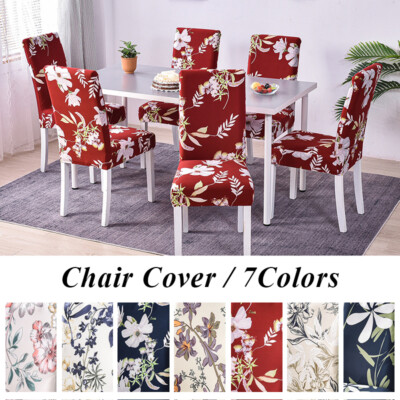 Floral Chair Seat Cover Fabric Universal Floral Stretch Elastic