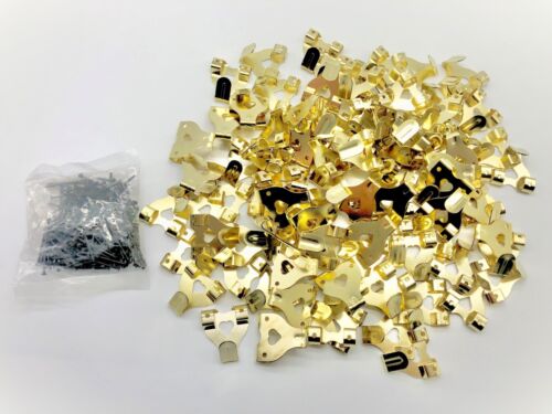 10 x GANCHOS DE IMAGEN DE DOBLE LATÓN CON GANCHO DE PARED DE CLAVOS MARCO DORADO DECORATIVO - Imagen 5 de 6